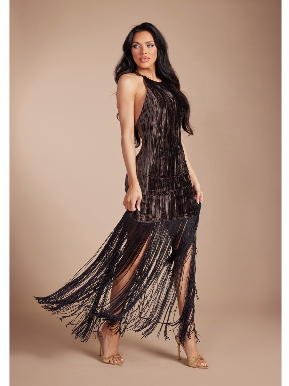 Burnout Velvet Maxi Dress